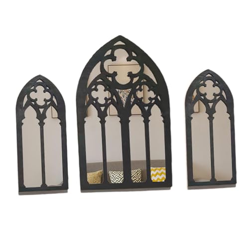 Dualoai 3X Gothic Wandspiegel Kleine Spiegel Dekor Barock Wandspiegel Wanddeko Spiegel, Stil B von Dualoai