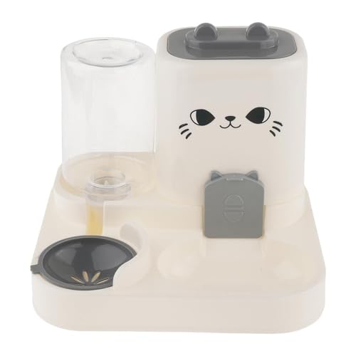 Dualoai Automatischer 2 in 1 Futterautomat für Haustiere, Tragbarer Und Praktischer Katzenfutterautomat, Wassernapf für Kleintiere Und Hunde, Grau von Dualoai