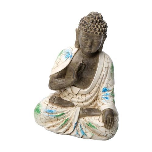 Dualoai Buddha Statue, Dekorative Skulptur, Buddha Figur, Schreibtisch Ornament für Büro Und Zuhause, Sitzender Buddha von Dualoai
