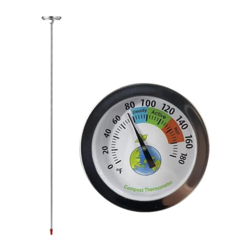 Dualoai Kompost Bodenthermometer mit Fahrenheit Temperaturanzeige für Bauerntöpfe. von Dualoai