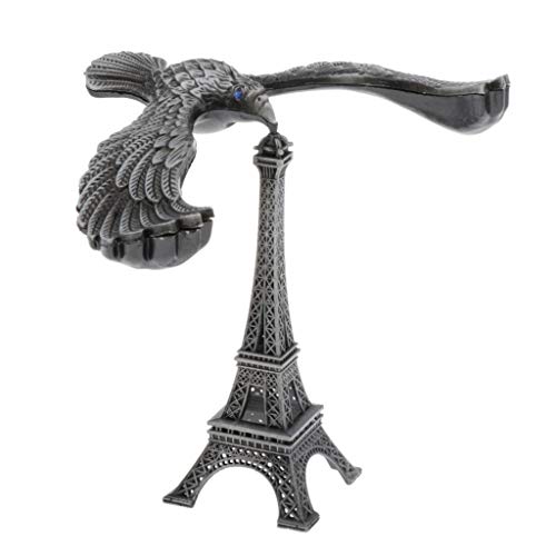 Dualoai Kreative Eisenturm Balance Eagle Statue Geschenk DIY Handwerk, Grau Bronze 12cm von Dualoai