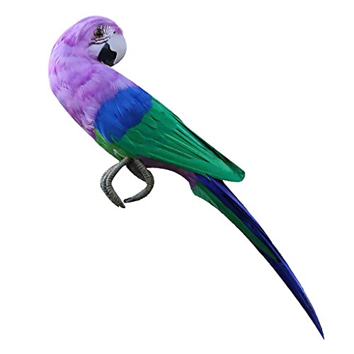 Dualoai Realistische Künstliche Feder Tier Garten Figur Dekoration, Papagei, 35x6x5cm von Dualoai