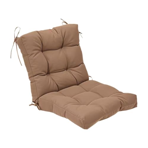 Dualoai Stuhlkissen Aus Polyester mit Rückenlehne für Schaukelstühle Und Küchenstühle, für Den Innen Und Außenbereich, Braun von Dualoai