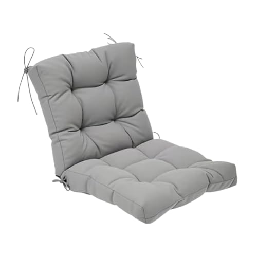 Dualoai Stuhlkissen Aus Polyester mit Rückenlehne für Schaukelstühle Und Küchenstühle, für Den Innen Und Außenbereich, Grau von Dualoai