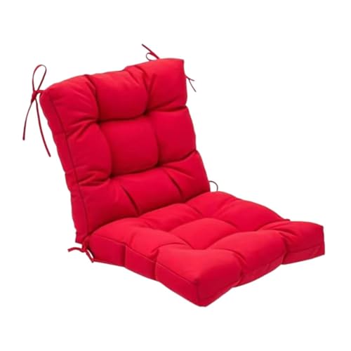 Dualoai Stuhlkissen Aus Polyester mit Rückenlehne für Schaukelstühle Und Küchenstühle, für Den Innen Und Außenbereich, Rot von Dualoai