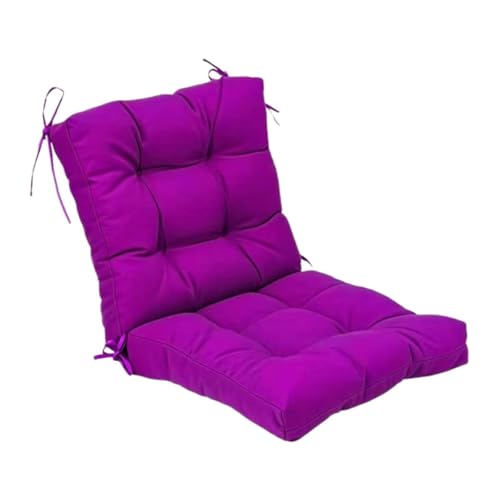 Dualoai Stuhlkissen Aus Polyester mit Rückenlehne für Schaukelstühle Und Küchenstühle, für Den Innen Und Außenbereich, Violett von Dualoai
