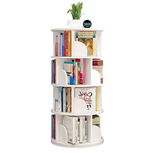 Drehbares Bücherregal Bücherregal Für Kinder Kreatives Um 360 ° Drehbares Bücherregal Schlafzimmer Wohnzimmer Bibliothek Drehbares Bücherregal (Color : Weiß, S : 4 Layers(46 * 120cm)) von DuanDanHuiShop