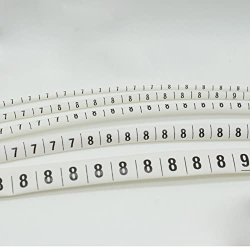 1000 Stück PVC-Schrumpfschlauch-Kabelmarkierungsetiketten – Drahtnummer 0 bis 9, 1–16 mm, weiße Isolierung, Schrumpfverhältnis 2:1(100 each for 3.5mm 0-9) von DuanXing