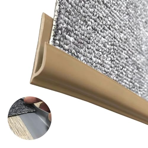Flexibler Übergangsstreifen for Kantenschutz for Teppiche – for Türen und Schwellen, 1–10 m PVC, einfache Installation(Light Brown,Length 1m(3.3ft)) von DuanXing