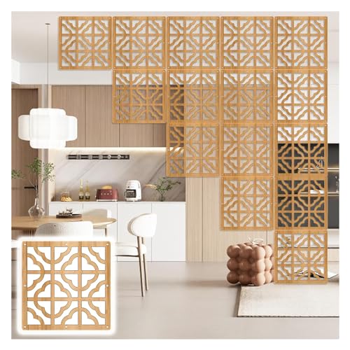 Mit Beschlägen Hängende Raumteilerplatte, 1-100 Stück Holz-Kunststoff Hohle Hängeplatten Größe 29cmx29cm(Natural a,95Pcs) von DuanXing