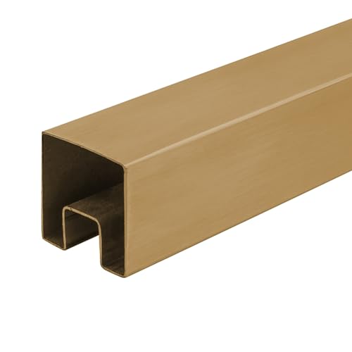 Robuste Zapfenklemme aus Aluminium for Glasgeländer for Poolzäune, Balkone und Terrassen – einfach zu installierendes Handlaufsystem(Gold,0.5m/20in Square Handrail) von DuanXing