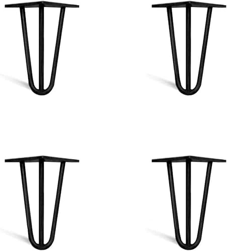 Beine für Möbel, Tischbeine, 4 x Haarnadel-Tischbeine, hochwertige Doppelschweißstahlkonstruktion, 10,2–71,1 cm, 10 mm, for DIY-Möbel, mit Schutzfüßen und Schrauben, for Sofa, Kleiderschrank, TV-Schra von DubMag