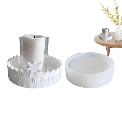 2 Stk Silikonform Kerzenhalter - Adventskalender 2024 Silikonform Kerzenhalter | Weihnachts-Countdown-Kalender Harz Epoxyform | Kerzenform Für Zu Hause | Dekorationsform Für Festliche Atmosphäre von Dubbulon
