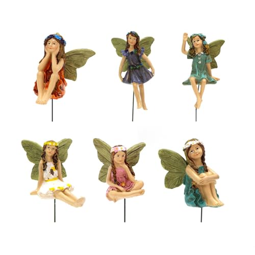 6 Stück Elfens Figuren Garten Feengarten Zubehör - Fairy Garden Miniatur Feen Figuren Elfens, Harz-fee Garten-verzierungen Gartenstecker, Für Außen Feenhaus Haus Dekoration Miniatur Harz-fee Statue 6 Stück Elfens Figuren Garten Feengarten Zubehör - Fairy Garden Miniatur Feen Figuren Elfens, Harz-fee Garten-verzierungen Gartenstecker, Für Außen Feenhaus Haus Dekoration Miniatur Harz-fee Statue von Dubbulon
