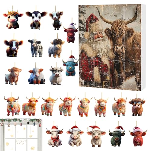 Dubbulon Adventskalender 2024,Adventskalender Kinder, 2024 Highland Cow Weihnachts-Countdown, Weihnachtsschmuck in Großpackung, Weihnachts-Countdown-Kalender für die Familie Dubbulon Adventskalender 2024,Adventskalender Kinder, 2024 Highland Cow Weihnachts-Countdown, Weihnachtsschmuck in Großpackung, Weihnachts-Countdown-Kalender für die Familie von Dubbulon