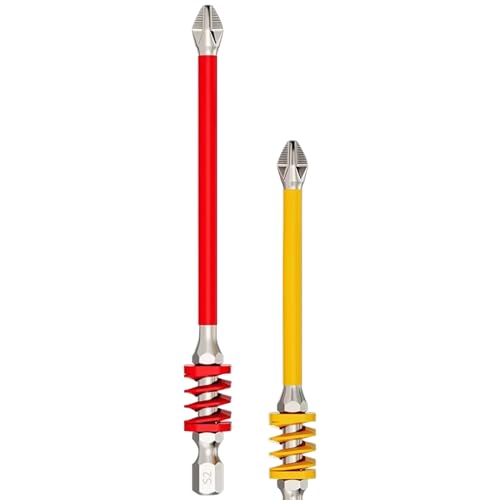 Dubbulon Bohrer-Set für Schraubendreher - 2 Stück Magnetische Schraubendreher-Bits | Feder-Antirutsch-Spitze für Handwerker Möbel Haushalt Beton Heimwerker Dubbulon Bohrer-Set für Schraubendreher - 2 Stück Magnetische Schraubendreher-Bits | Feder-Antirutsch-Spitze für Handwerker Möbel Haushalt Beton Heimwerker von Dubbulon