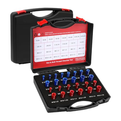 Dubbulon Bolzen Und Muttern Identifikator Messlehre,26 Teile Gewindeprüfsatz Zoll und Metrisch - Messwerkzeuge für Mechaniker Techniker Bastler zur schnellen Identifizierung in engen Bereichen Dubbulon Bolzen Und Muttern Identifikator Messlehre,26 Teile Gewindeprüfsatz Zoll und Metrisch - Messwerkzeuge für Mechaniker Techniker Bastler zur schnellen Identifizierung in engen Bereichen von Dubbulon