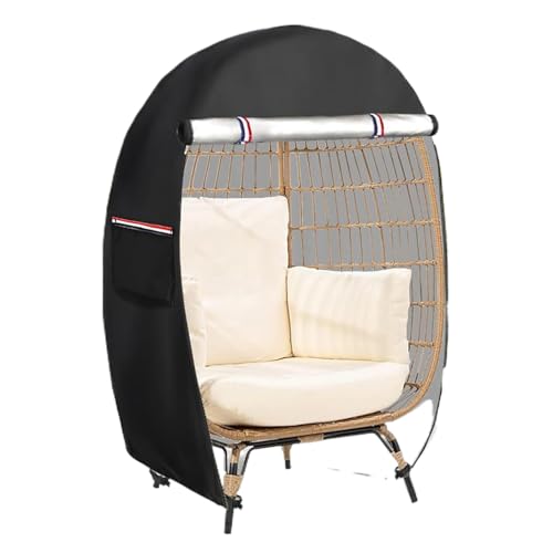Dubbulon Eiersessel Bezüge - Terrassenstuhl Schutz Mit Doppeltem Reißverschluss | 420D winddichter UV-beständiger Schutz 114 x 140 cm für Terrasse Garten Balkon von Dubbulon