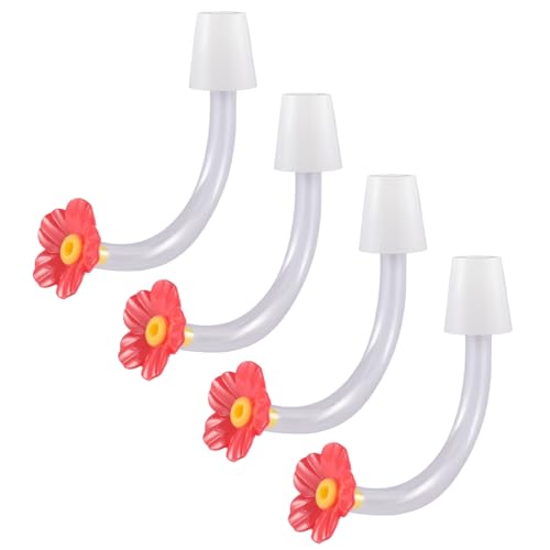 Dubbulon -Feederrohr - 4 Stück Vogelfutterstelle Ersatz Tropffreie Spitze,Flaschenverschluss Futteranschlüsse Multifunktionale Ersatzteile für Gartenvögel von Dubbulon