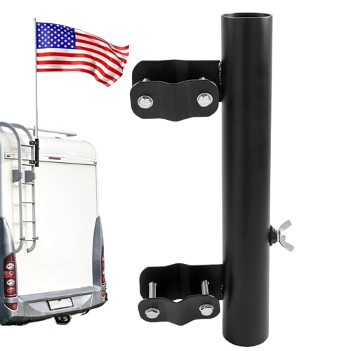 Dubbulon Flaggenhalter - Leiter Flaggenstangenhalter - Verstellbarer Rostschutz Schwerlast Stahlhalter Für Camping Balkon Golfwagen von Dubbulon