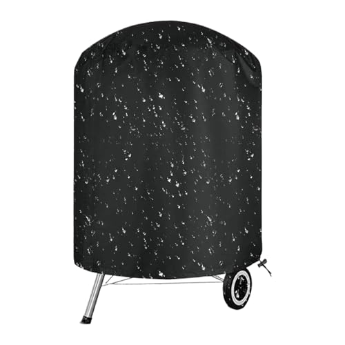 Dubbulon Grillabdeckung,Wasserdichtes Schutzcover Für Outdoor-Grills | Runde Grillhaube Mit Robuster Schwarzstoff-Abdeckung Für Outdoor Terrasse Camping Picknick von Dubbulon