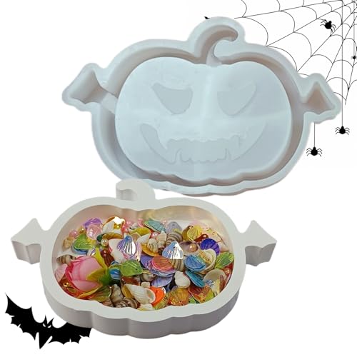 Dubbulon Halloween Harz Gießformen | Silikon Backform Kürbis Motiv Für Kerzen Und Deko | Handgemachter Halter Für Süßigkeiten Aufbewahrung Aromatherapie Deko Für Zuhause Küche Wohnzimmer von Dubbulon