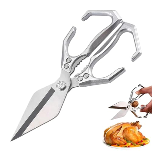 Dubbulon Küchenschere - 2-in-1 Küchenhelfer Geflügelschere - Küchenhelfer mit Nussknacker für Kochen Anfänger Senioren Ente Grill Hähnchen Fleisch Dubbulon Küchenschere - 2-in-1 Küchenhelfer Geflügelschere - Küchenhelfer mit Nussknacker für Kochen Anfänger Senioren Ente Grill Hähnchen Fleisch von Dubbulon