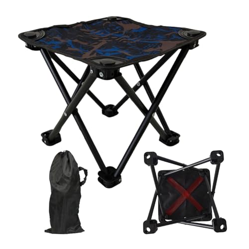 Dubbulon Outdoor Klappstuhl - Outdoor Campingstuhl Klappbar Zubehör | Leichter Gartenhocker Mit Staufach, Robuste Unterstützung Bequem Für Outdoor Sport Reisen Bergsteigen Rasen von Dubbulon
