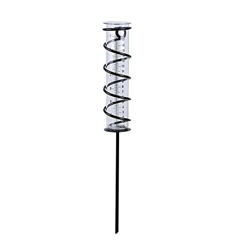 Dubbulon Regenmesser - Glas-Regenmesser | Abnehmbarer Regenmesser Mit Spiralförmiger Metallpflock | Regenmesser Mit Erdspieß Aus Metall | Wetterstation Regenmesser Für Gartenlandschaften Im Freien von Dubbulon