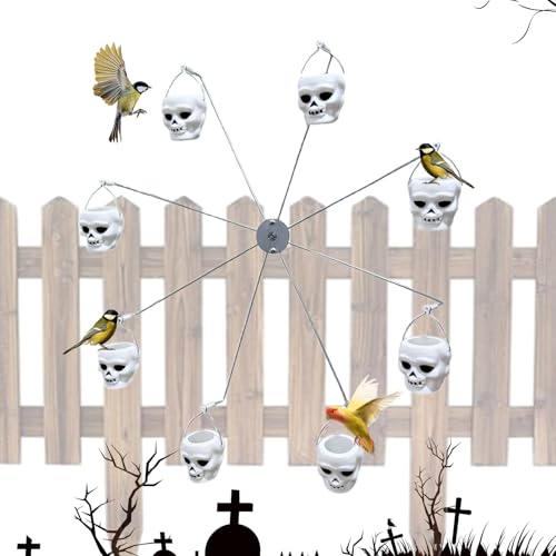 Dubbulon Riesenrad Vogelfutterspender mit Eimern - Vogelfutternapf | Halloween Schwalben Futterbehälter mit 8 Eimern für Wellensittiche und Spatzen für Outdoor Naturliebhaber Rasen Garten Terrasse und von Dubbulon