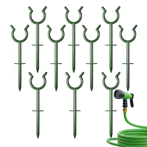 Dubbulon Schlauchführungen Für Garten | Grüne Gartenschlauchführungspfähle Als Halter Für Feiertagslichter | 10 Stück Bewässerung Rasen Beete Einfahrt Grenzen Garten Unterstützung von Dubbulon