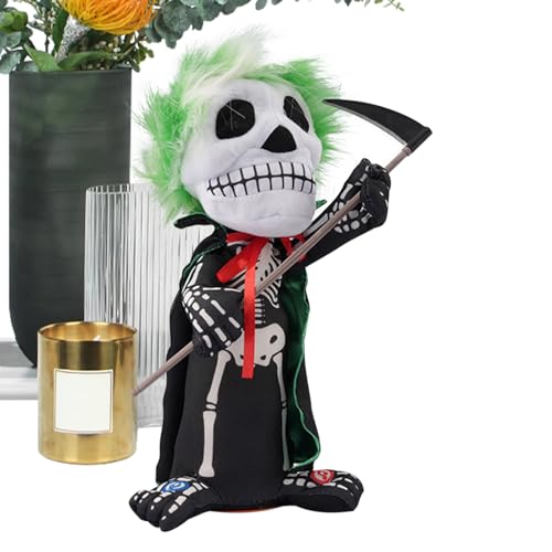 Dubbulon Skelett Figur | Gruseliges Sound Skelett Deko - Mit Sound-Effekt Und Leuchtenden Augen Als Deko Für Hausparty Gruselhaus Festaktivitäten Innenbereich von Dubbulon