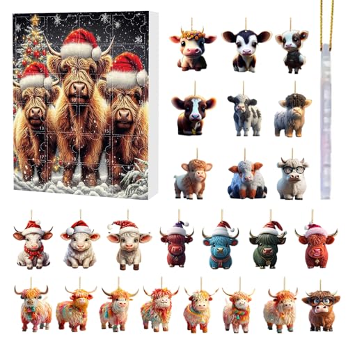 Dubbulon Weihnachts-Adventskalender,Weihnachts-Adventskalender 2024 | 24 Tage süßer Hochlandkuh-Weihnachts-Countdown | Weihnachtsschmuck in Großpackung, Weihnachts-Countdown-Kalender für die Familie Dubbulon Weihnachts-Adventskalender,Weihnachts-Adventskalender 2024 | 24 Tage süßer Hochlandkuh-Weihnachts-Countdown | Weihnachtsschmuck in Großpackung, Weihnachts-Countdown-Kalender für die Familie von Dubbulon