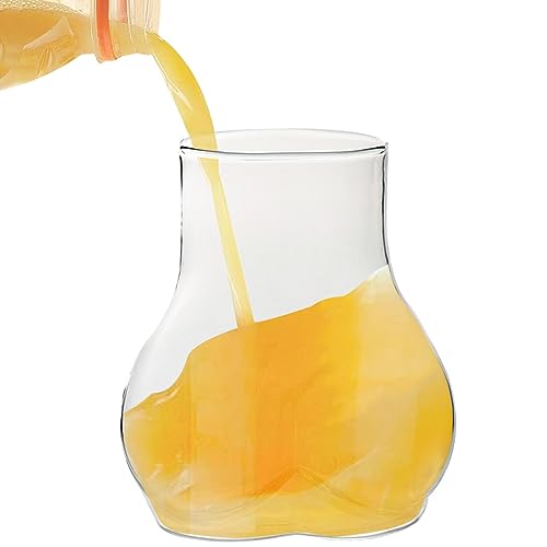Kaffeetassen Aus Glas - Lustige Becher Glas | Personalisierte Glas Becher | Trinkschale Porzellan | 450 Ml Glas-Kaffeetasse, Lustige Arsch-Hintern-Form, Tassen, Neuheit | Für Frauen Und Männer von Dubbulon