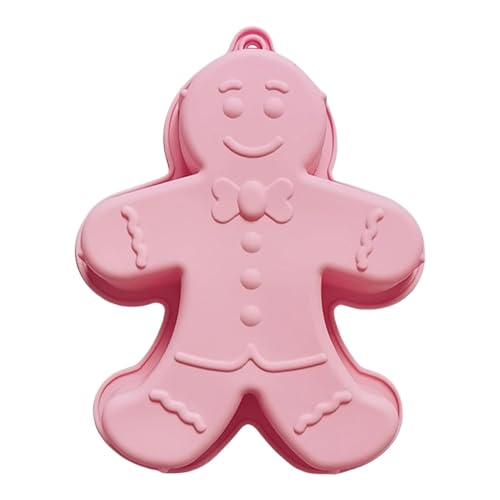 Lebkuchenmann-Form - Lebkuchenmann-Backblech | Weihnachten Lebkuchen Mann Formen | Antihaftbeschichtete Lebkuchen-Silikon-Kuchenform | Lebensmittelechte Silikonformen | Für Kuchen, Seife, Gelee, Kekse von Dubbulon