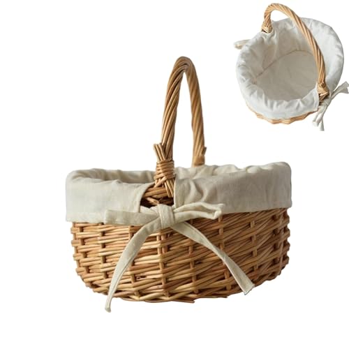 Osterkörbchen Mit Henkels - Rattan Picknickkorb, Blumenmädchen Korb, Einkaufskorb Weidenkorb Osterkörbchen Kinder Geschenkkorb, Korb Aufbewahrung Klein, Zum Einkaufen, Picknick, Garten, Ostern Osterkörbchen Mit Henkels - Rattan Picknickkorb, Blumenmädchen Korb, Einkaufskorb Weidenkorb Osterkörbchen Kinder Geschenkkorb, Korb Aufbewahrung Klein, Zum Einkaufen, Picknick, Garten, Ostern von Dubbulon