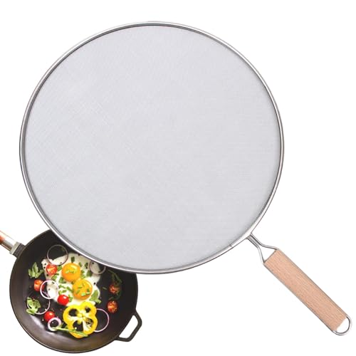 Spritzschutz - Pfannen Spritzschutz | Küchen Bratpfanne Öl Proofing Deckel Mit Handgriff | Extra Feinmaschig Spritzschutzsieb Spritzschutzdeckel Spritzschutz | Fettschutz | Blockiert Heiße Ölspritzer Spritzschutz - Pfannen Spritzschutz | Küchen Bratpfanne Öl Proofing Deckel Mit Handgriff | Extra Feinmaschig Spritzschutzsieb Spritzschutzdeckel Spritzschutz | Fettschutz | Blockiert Heiße Ölspritzer von Dubbulon