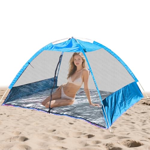 Strandzelt, UPF 50 Strandzelt Sonnenschutz, Tragbarer Schattenplatz Einfacher Aufbau Sonnendach Für 3-4 Personen Familie Camping Urlaub Wanderung Accessoires Strandzelt, UPF 50 Strandzelt Sonnenschutz, Tragbarer Schattenplatz Einfacher Aufbau Sonnendach Für 3-4 Personen Familie Camping Urlaub Wanderung Accessoires von Dubbulon