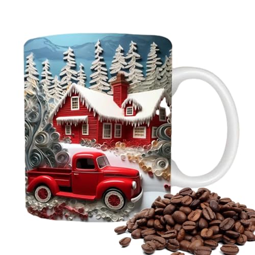 Weihnachtliche Keramiktasse, Porzellan-Teetasse – Weihnachtsgeschirr, Weihnachtsdekorationen | Festival Niedliche Weihnachtsbecher | Weihnachtsmann-Trinkbecher | Winter Weihnachtsgeschenkzubehör von Dubbulon