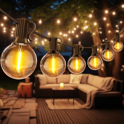 Dubistda LED Lichterkette Außen - 15M Lichterkette Glühbirnen mit 27 Birnen LED Wetterfest G40 Warmweiße Strombetrieben für Garten, Balkon,Terrasse, Hochzeiten, Partys, Hof, Grill, Camping Deko von Dubistda