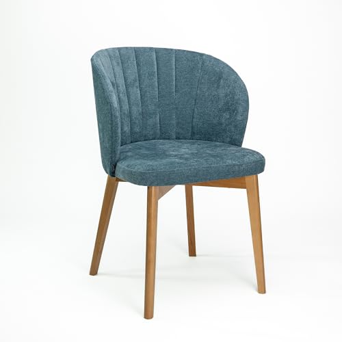 Dublino Esszimmerstuhl Leona - 1.Stück - Esstisch Stuhl in Blau mit Armlehne - Küchenstuhl - Posterstuhl - Essstuhl - Esstischstuhl für Küche, Wohnzimmer, Esszimmer, Büro - Storm 72 von Dublino