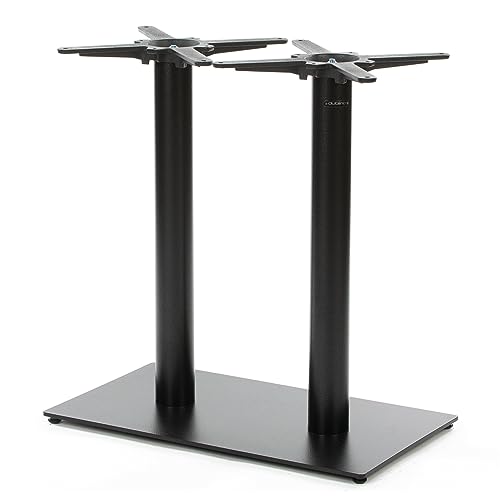 Dublino Doppel-Tischgestell Tischbein schwarz | Premium | PJ6092 | Metall | Esstisch | Höhe 73 cm | 28 kg | Bodenplatte 70x40 cm | max. Tischplattengröße 150x80 cm von Dublino