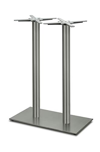 Dublino Doppel-Stehtischgestell Tischbein Edelstahl | Premium | PD7591inox/110 | INOX | Stehtisch | Höhe 108 cm | 32 kg | Bodenplatte 75x40 cm | max. Tischplattengröße 130x70 cm von Dublino