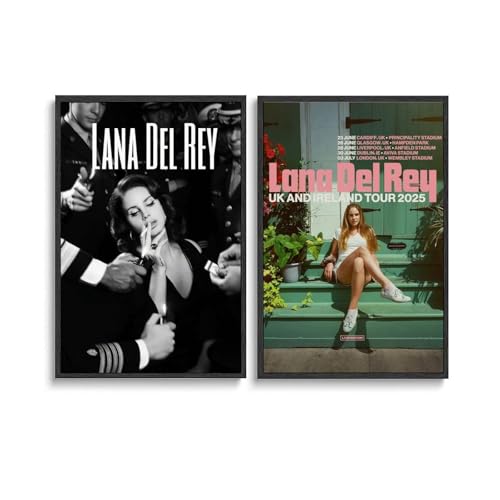 Duboueu 2 PCS Lana Poster Del Rey Music Vintage Retro Cover Poster Für Zimmer, Ästhetische Leinwand-Wandkunst, Schlafzimmer-Dekor Poster 16x24inch(40x60cm) von Duboueu