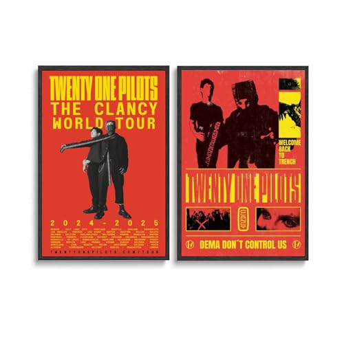 Duboueu 2 PCS Twenty Poster One Pilots Clancy Music Vintage Cover Poster Für Zimmer, Ästhetische Leinwand-Wandkunst, Schlafzimmer-Dekor Poster 12x18inch(30x45cm) von Duboueu