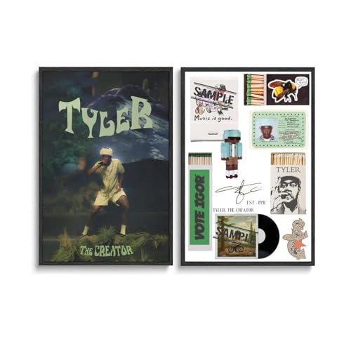 Duboueu 2 PCS Tyler Poster The Creator Rapper Music Vintage Cover Poster Für Zimmer, Ästhetische Leinwand-Wandkunst, Schlafzimmer-Dekor Poster 24x36inch(60x90cm) von Duboueu
