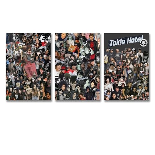 Duboueu A Set Of 3 Tokio Poster Hotel Rock Band Music Vintage Collage Cover Poster Für Zimmer, Ästhetische Leinwand-Wandkunst, Schlafzimmer-Dekor Poster 08x12inch(20x30cm)-3pcs von Duboueu