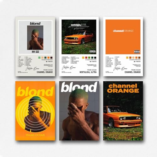 Duboueu A Set Of 6 Frank Poster Ocean Blond Music Album Vintage Cover Poster Für Zimmer, Ästhetische Leinwand-Wandkunst, Schlafzimmer-Dekor Poster 08x12inch(20x30cm) von Duboueu