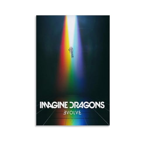 Duboueu Imagine Poster Dragons Rock Band Music Album Vintage Cover Für Zimmer, Ästhetische Leinwand-Wandkunst, Schlafzimmer-Dekor Poster 12x18inch(30x45cm) von Duboueu