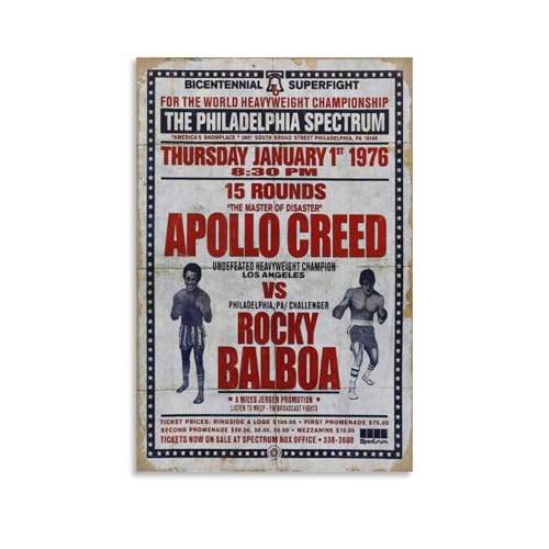 Duboueu Vintage Movie Poster Rocky Balboa Vs Apollon Film Cover Für Zimmer, Ästhetische Leinwand-Wandkunst, Schlafzimmer-Dekor Poster 12x18inch(30x45cm) von Duboueu